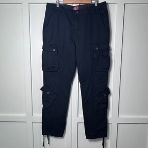 Matchstick Mens Black Cotton Multi Pocket Cargo Workwear Pants Size 40 185/104B